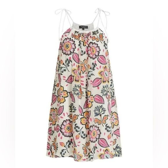 New RAG & BONE  Bailey Self-Tie Floral Minidress in Floral Print Size M - Picture 4 of 11